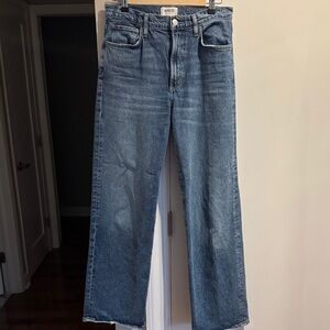 Agolde Classic Blue Straight Leg High-Rise Jeans